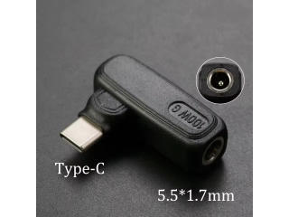 DC 5.5 x 1.7 mm auf USB-C Ladeadapter L-Form PD 100W