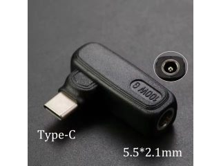 DC 5.5 x 2.1 mm auf USB-C Ladeadapter L-Form PD 100W
