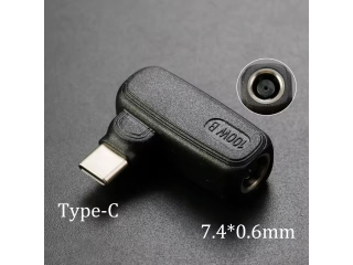 DC 7.4 x 5.0 / 0.6 mm auf USB-C Ladeadapter L-Form PD 100W