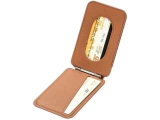 Flat Magnetic Dual Card Holder für iPhone MagSafe cognac braun