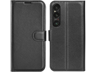 Sony Xperia 1 VII Lederhülle Portemonnaie Karten Etui schwarz