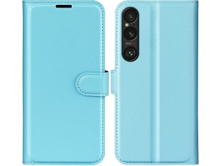 Sony Xperia 1 VII Lederhülle Portemonnaie Karten Etui hellblau
