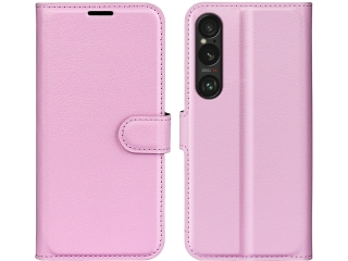 Sony Xperia 1 VII Lederhülle Portemonnaie Karten Etui rosa
