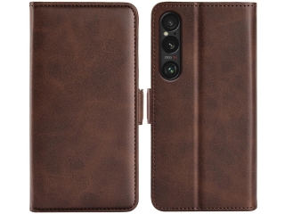 Sony Xperia 1 VII Leder Hülle Karten Ledertasche mokka