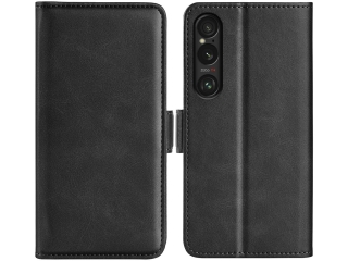 Sony Xperia 1 VII Leder Hülle Karten Ledertasche schwarz