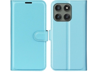 Motorola Edge 60 Pro Lederhülle Portemonnaie Karten Etui hellblau