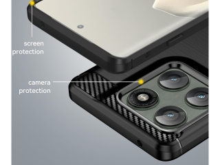 Motorola Edge 60 Pro Carbon Gummi Hülle TPU Case schwarz