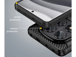 Xiaomi Poco X7 Carbon Gummi Hülle TPU Case schwarz
