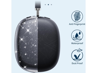 Apple AirPods Max Kopfhörergehäuse TPU Gummi Hülle Glitzer schwarz