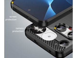 Nothing Phone (3) Carbon Gummi Hülle TPU Case schwarz