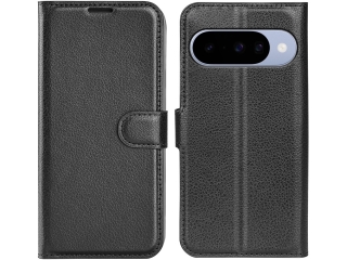 Google Pixel 10 Lederhülle Portemonnaie Karten Etui schwarz