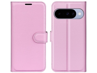 Google Pixel 10 Lederhülle Portemonnaie Karten Etui rosa