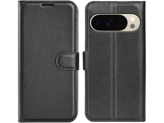 Google Pixel 10 Pro Lederhülle Portemonnaie Karten Etui schwarz