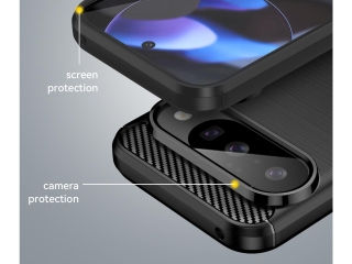 Google Pixel 10 Pro Carbon Gummi Hülle TPU Case schwarz