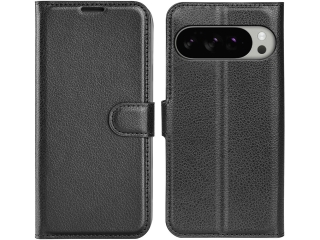 Google Pixel 10 Pro XL Lederhülle Portemonnaie Karten Etui schwarz