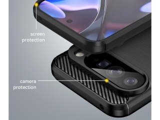 Google Pixel 10 Pro XL Carbon Gummi Hülle TPU Case schwarz