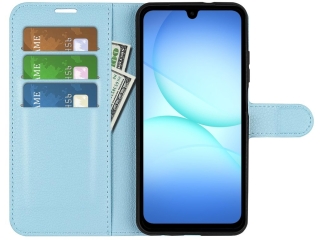 Samsung Galaxy A17 5G Lederhülle Portemonnaie Karten Etui hellblau