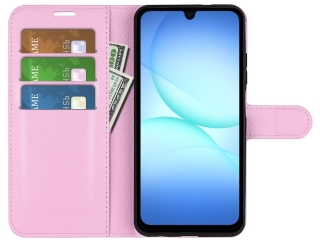 Samsung Galaxy A17 5G Lederhülle Portemonnaie Karten Etui rosa