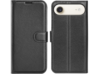 Apple iPhone Air Lederhülle Portemonnaie Karten Etui schwarz