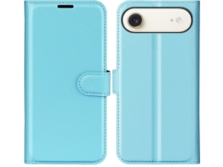 Apple iPhone Air Lederhülle Portemonnaie Karten Etui hellblau