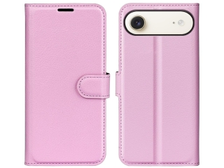 Apple iPhone Air Lederhülle Portemonnaie Karten Etui rosa