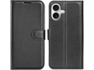 Apple iPhone 17 Lederhülle Portemonnaie Karten Etui schwarz