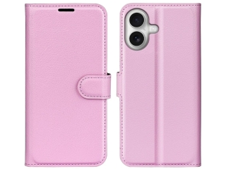 Apple iPhone 17 Lederhülle Portemonnaie Karten Etui rosa