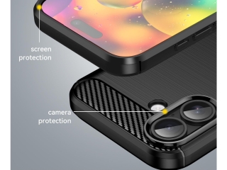 Apple iPhone 17 Carbon Gummi Hülle TPU Case schwarz