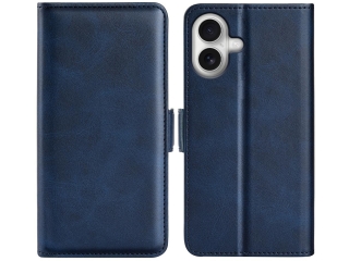 Apple iPhone 17 Leder Hülle Karten Ledertasche dunkelblau