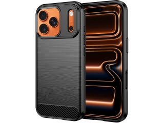 Apple iPhone 17 Pro Carbon Gummi Hülle TPU Case schwarz