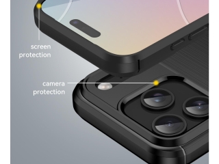 Apple iPhone 17 Pro Carbon Gummi Hülle TPU Case schwarz