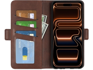 Apple iPhone 17 Pro Leder Hülle Karten Ledertasche mokka