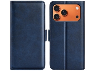 Apple iPhone 17 Pro Leder Hülle Karten Ledertasche dunkelblau