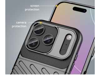 Apple iPhone 17 Pro SpaceCase Stripes Anti-Impact Hülle schwarz