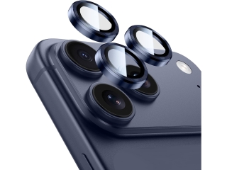 Apple iPhone 17 Pro Kameraschutz Glas mit Aluminiumrahmen blau