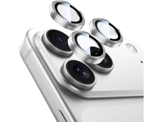 Apple iPhone 17 Pro Kameraschutz Glas mit Aluminiumrahmen silber