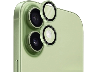Apple iPhone 17 Kameraschutz Glas mit Aluminiumrahmen Sage green