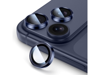 Apple iPhone 17 Pro Max Kameraschutz Glas mit Aluminiumrahmen blau