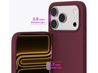 Apple iPhone 17 Pro Max Liquid Silikon Case Hülle Dark Cherry