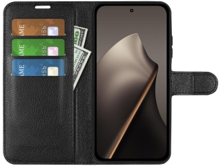 Xiaomi 15T Lederhülle Portemonnaie Karten Etui schwarz