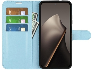 Xiaomi 15T Lederhülle Portemonnaie Karten Etui hellblau