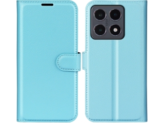 Xiaomi 15T Lederhülle Portemonnaie Karten Etui hellblau
