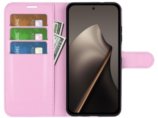 Xiaomi 15T Lederhülle Portemonnaie Karten Etui rosa