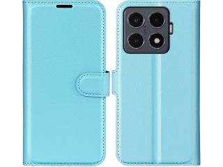 Xiaomi 15T Pro Lederhülle Portemonnaie Karten Etui hellblau