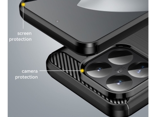 Xiaomi 15T Pro Carbon Gummi Hülle TPU Case schwarz