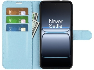OnePlus Nord 5 Lederhülle Portemonnaie Karten Etui hellblau