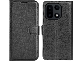 OnePlus 15 Lederhülle Portemonnaie Karten Etui schwarz