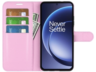 OnePlus 15 Lederhülle Portemonnaie Karten Etui rosa