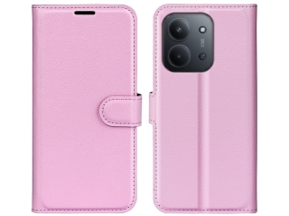 Xiaomi Redmi 15C 5G Lederhülle Portemonnaie Karten Etui rosa
