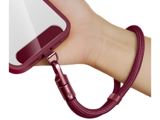 Kurze Universal Lanyard Handykette für Smartphone Hüllen bordeaux